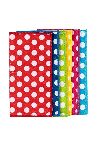 OEM Microfiber Cloths of Different Colors with Polka Dots 30x30cm - 6pcs