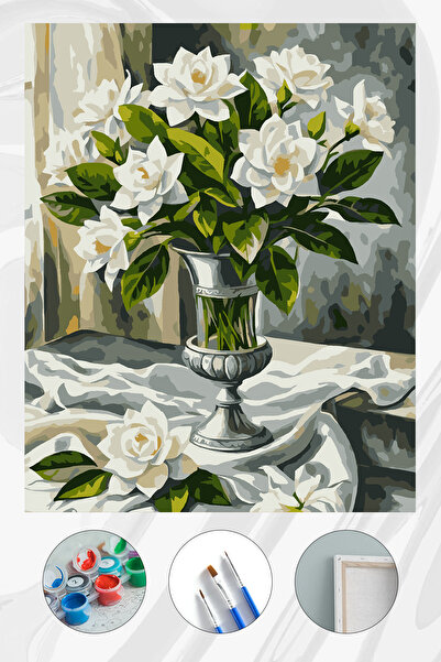 Parloran Sayılarla Boyama 40x50 cm Tuval Seti - Boyaları Ve Fırçaları Dahil -...