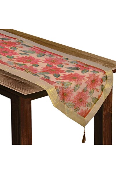 OEM Χριστουγεννιάτικο Τραπεζομάντηλο Εκρού 140x35εκ.