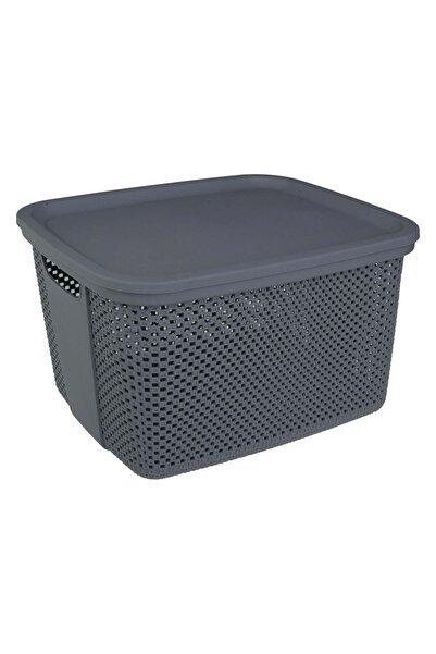 OEM Cos de Depozitare din Plastic Antracit cu Capac 18L