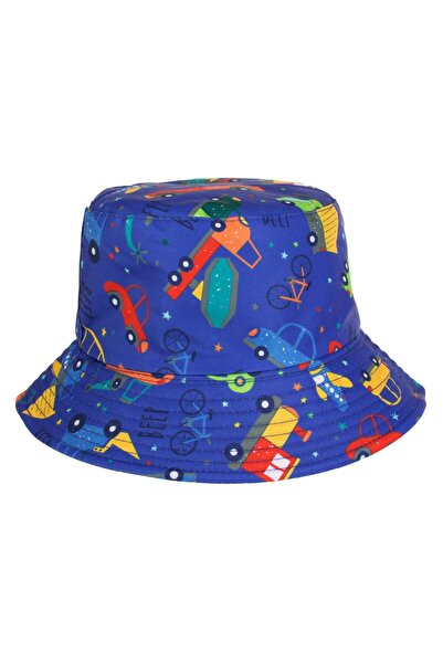 OEM Palarie de Tip ”Bucket” Albastra cu Model Masini pentru Bebelusi