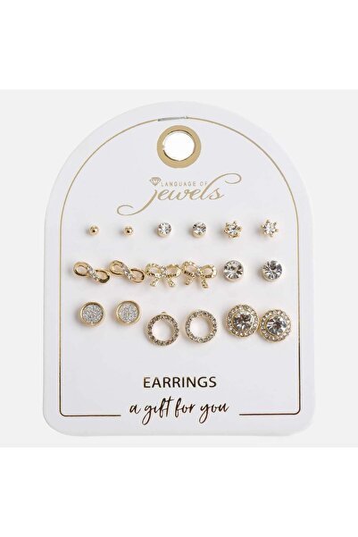 JEWELS Set cercei damă, model infinit, stras, 9 perechi – strălucire discretă pentru orice ținută