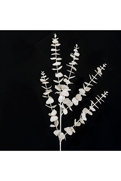 OEM Ramura Decorativa de Craciun Alba cu Frunze de Eucalipt & Glitter 79 cent...