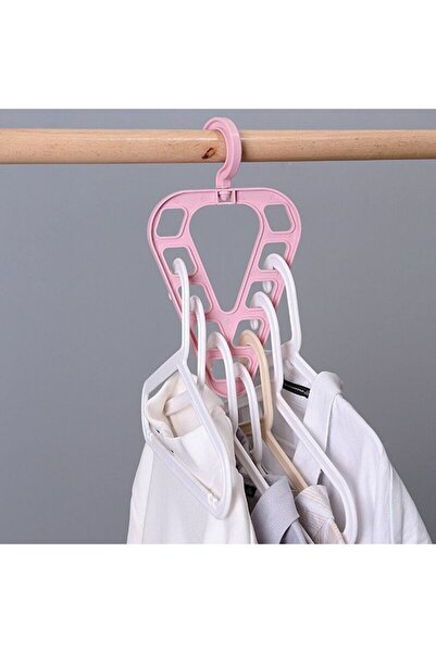 OEM Πλαστική Κρεμάστρα Εξοικονόμησης Χώρου Οβάλ Λιλά με 9 Θέσεις 25x15εκ.