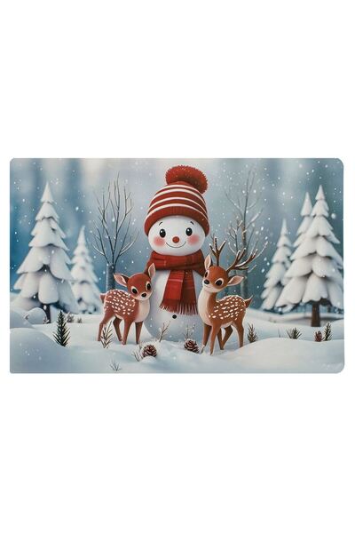 OEM Χριστουγεννιάτικη Βάση Πιάτων με Φιγούρες Χιονάνθρωπου, Ταράνδου & Ελάτης...