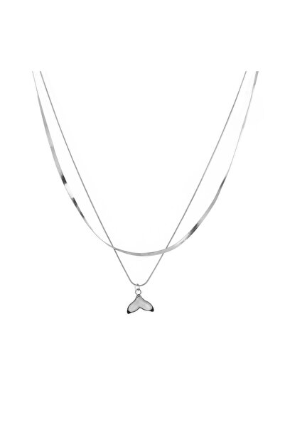 OEM Lant Talie Dublu de Culoare Argitnie cu Coada de Sirena pentru Femei