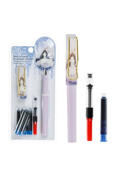 OEM Lilac Purple Pen Set Front Cap with 6 Ink Refills