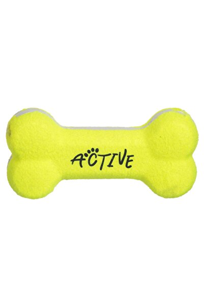 OEM Πράσινο λάιμ παιχνίδι σκύλου σε σχήμα κόκαλου με ηχητικά εφέ 15x4x7εκ.