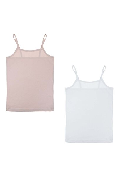 OEM Nude White Tank Top Set for Kids - 2pcs 10-12 Years