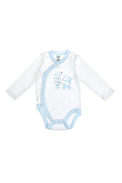 OEM Body din Bumbac Alb Bleu cu Stele Ursuleti pentru Bebelusi 6-12 Luni
