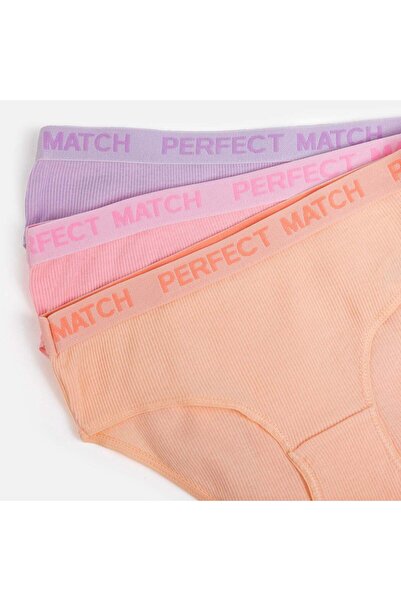 OEM Set of Ribbed Cotton Panties in Pastel Colors for Children - 3 Pairs 10-1...
