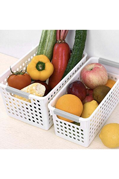 OEM White Perforated Plastic Storage Basket 4L