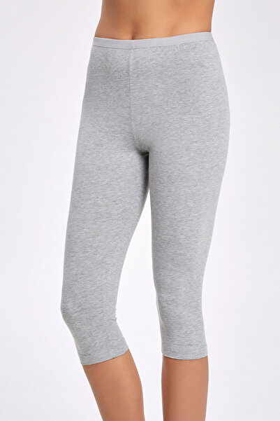 İlke Women's Elastane Knee-Length Capri Leggings with Waist Band Detail