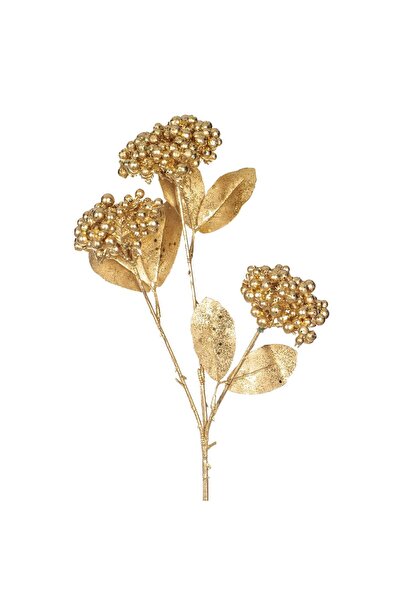 OEM Διακοσμητικό Χριστουγεννιάτικο Κλαδί Σαμπάνιας με Μούρα 80 εκατοστά