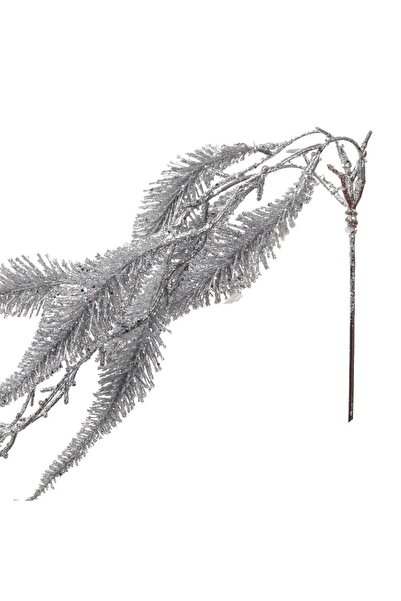 OEM Ramura Decorativa de Craciun cu Glitter Argintiu 103 centimetri