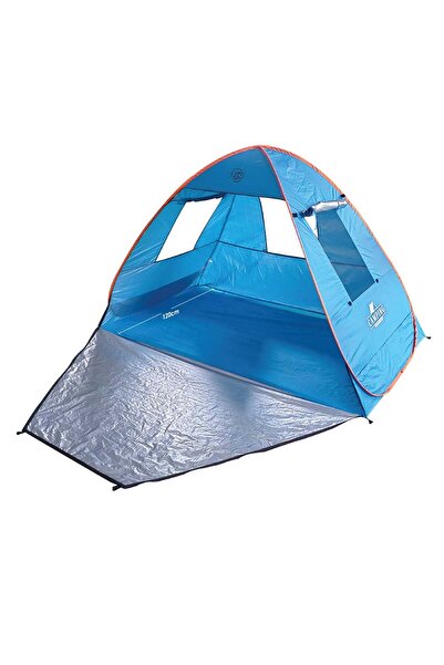 OEM Cort Pop-Up Albastru cu Ferestre pentru Plaja 200x120x130cm