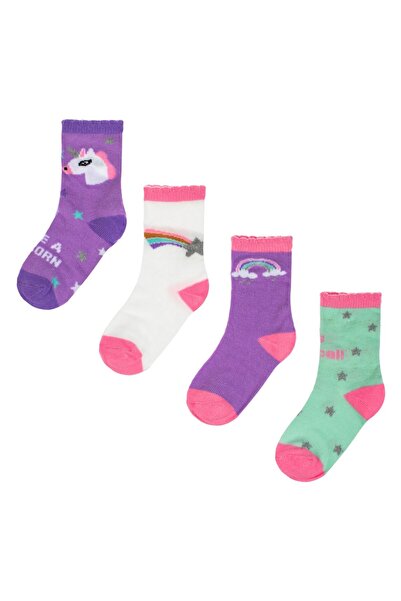OEM Lilac White Mint Green Unicorn Rainbow Socks for Babies - 4 pairs 12-18 M...