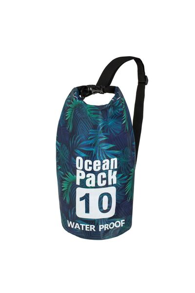 OEM Black Blue Foldable Waterproof Bag with Tropical Leaves Pattern Ocean Pac...