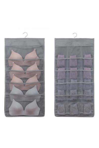 OEM Underwear Organizer Bag with Hanger Gray 40x80cm