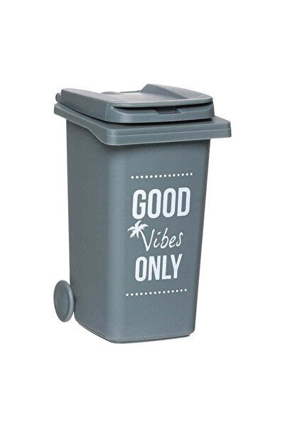OEM Good Vibes Mini Grey Plastic Trash Can 0.48l