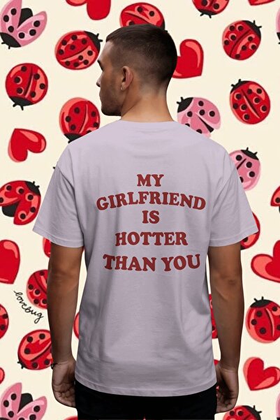 Ninkasiwear "My Girlfriend Is Hotter" Written Lover Unisex Oversize 24/1 Cott...