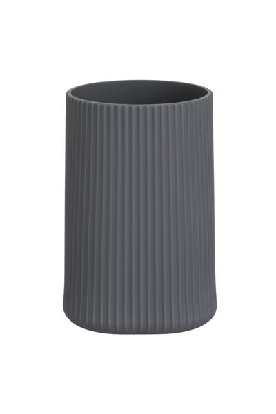 OEM Gray Plastic Toothbrush Holder with Lines Pattern 7x7x12cm