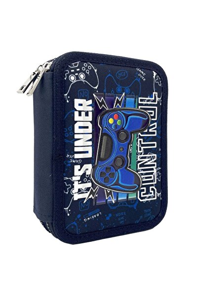 OEM Double Blue Gaming Console Pencil Case Rubber 14x4x20cm
