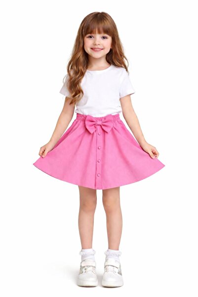 Nacar Kız Çocuk 23 Nisan 29 Ekim Modeli Badi &Düğmeli Double Etek 2'li Alt-Üs...