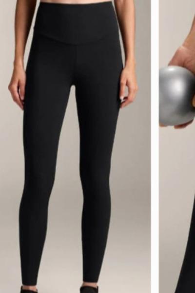 Trend Mixs High Waist Gathering Sports Flexible Shaping Black Leggings