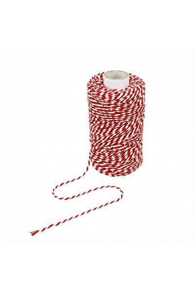 ASL ArtPaper Red and White String for Gift Wrapping, Marteniçka, New Year's O...
