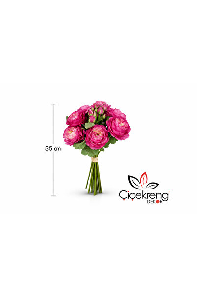 çiçek rengi dekor باقة زهور صناعية فاخرة من الفاوانيا الوردية مقاس 35 سم - با...