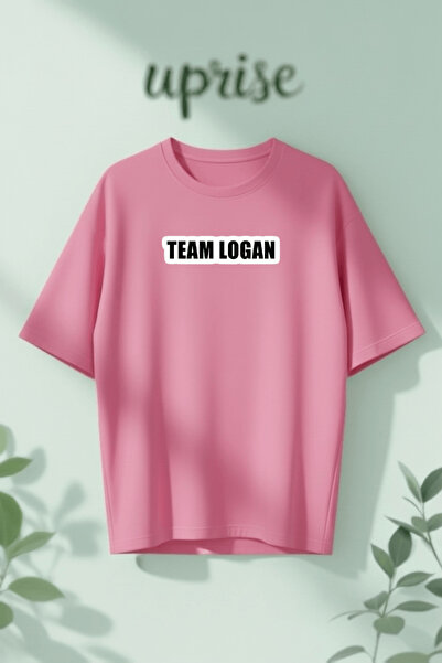 Vordevia Tricou oversize din bumbac imprimat Team Logan Gilmore Girls