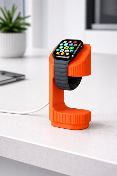OEM Charging stand for Apple Watch, plastic, desk organizer, orange, 13x6x4cm