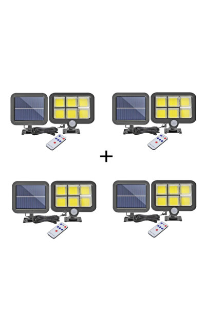 OEM Set of 4 Solar LED Lamps 250W with Motion Sensor and Remote Control - Out...