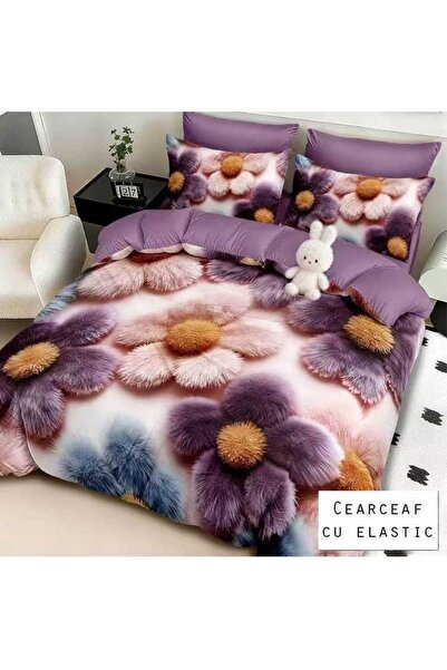 Patul Lenjerie de Pat 6 Piese, Bumbac Finet, Pucioasa, Pat Dublu, 2 Persoane,...