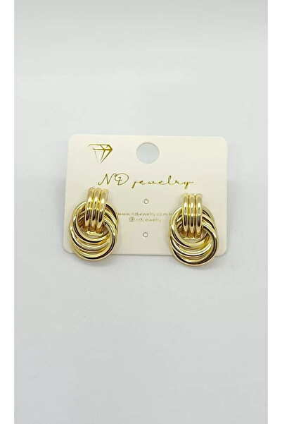 ndjewelry Multi-Ring Dangle Earrings – Gold Motion
