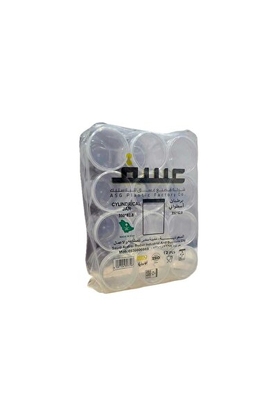 ASG علب أسطوانية بأغطية شفافة، سعة 350 مل * 12 علبة