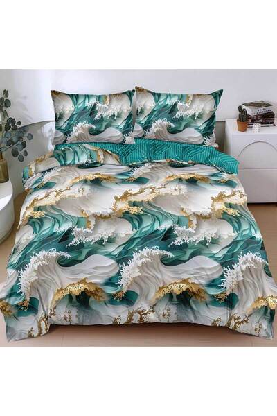 Patul Bed Linen, Satin Cotton, Sulphur, 2 Persons, Double Bed, 4 Pieces