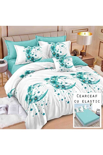 Patul Bed Linen 6 Pieces, Fine Cotton, Sulphur, Double Bed, 2 Persons, Fitted...