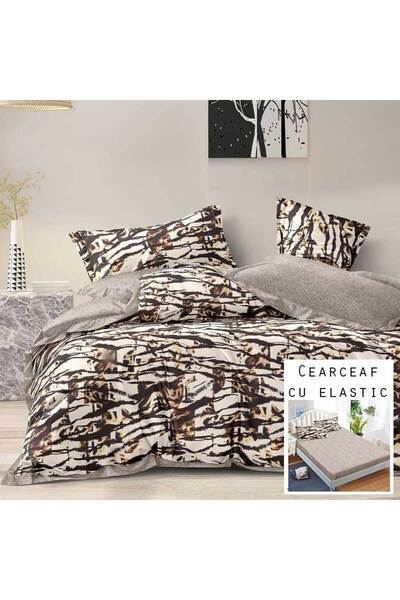 Patul Bubmac Finet Linen, Sulphur, Double Bed, 2 Persons, Stretchy Sheet, 6 P...