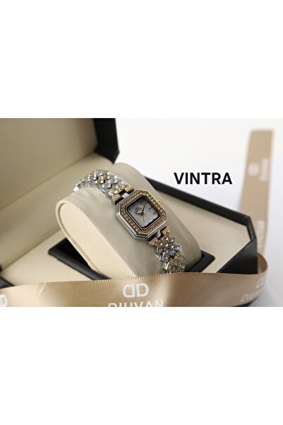 Generic "Two-Tone" Evening Dress Watch with Crystals - Luxurious Pearl Dial