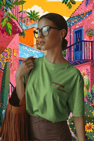 Ninkasiwear Always Late Written Unisex Oversize 24/1 Cotton T-Shirt - Special Collar Printed