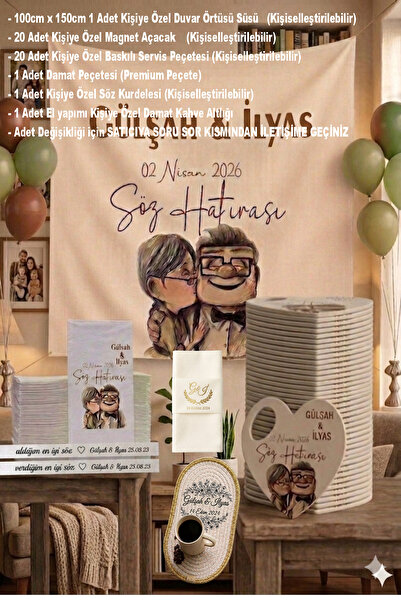 levon tekstil Muhteşem Söz Paketi ( magnet açacak, damat peçetesi, duvar süsü...