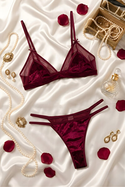 ZENCHES Σετ σουτιέν/μπραλέτ με βελούδινη υφή – Κομψό και άνετο σχέδιο