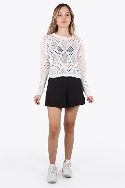 POİNE Summer Modern Patterned Premium Women's Knitwear Blouse