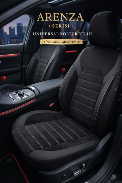 TROBUS Universal - Arenza Series Alcantara Seat Cover (Front+Rear) - Black