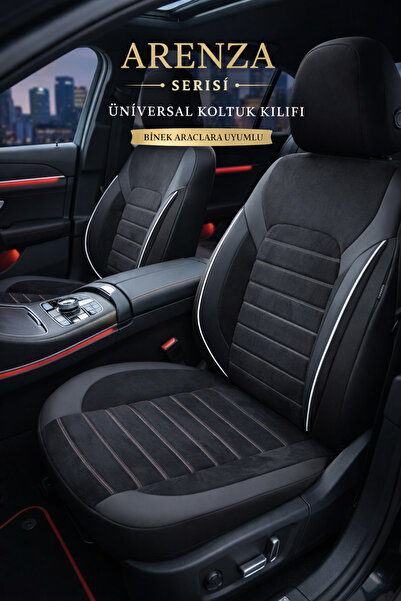 TROBUS يونيفرسال - غطاء مقعد ألكانتارا من سلسلة أرينزا (أمامي + خلفي) - أسود ...