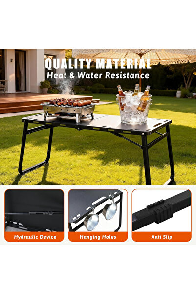 Golivn Tactical Picnic Table Portable Camping Table Foldable Outdoor Camp Fol...