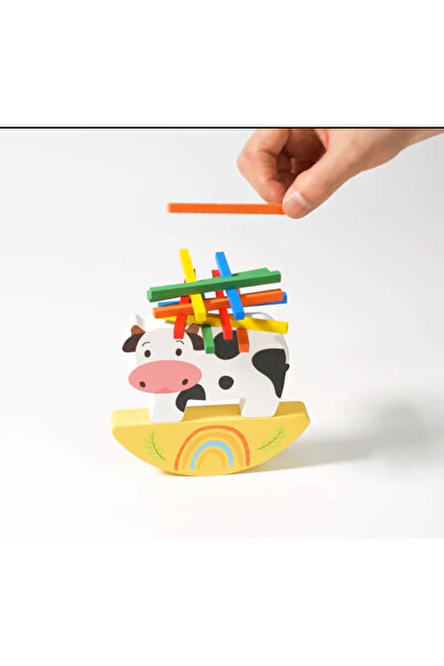 Kids لعبة توازن الحيوانات الخشبية - لعبة تعليمية مونتيسوري مع عصي ملونة للأطف...