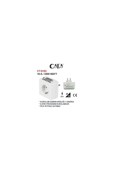 Simra Elektrik Cata CT-9182 Zaman Ayarlı Priz